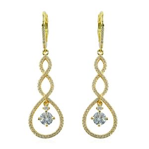 Sparkling Simulated Diamond Goldtone